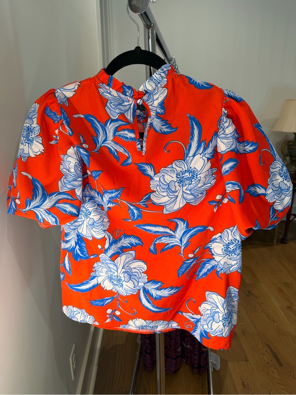 THML floral puff-sleeved top
